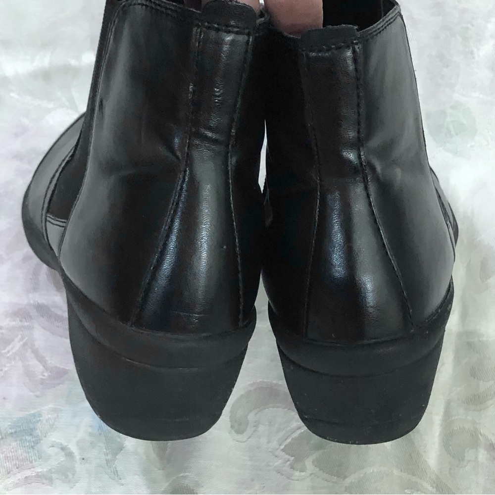 Easy Spirit Brenley Black Leather w/Stretch Panels Zip Booties Explore 24 Sz 9M - Picture 11 of 12